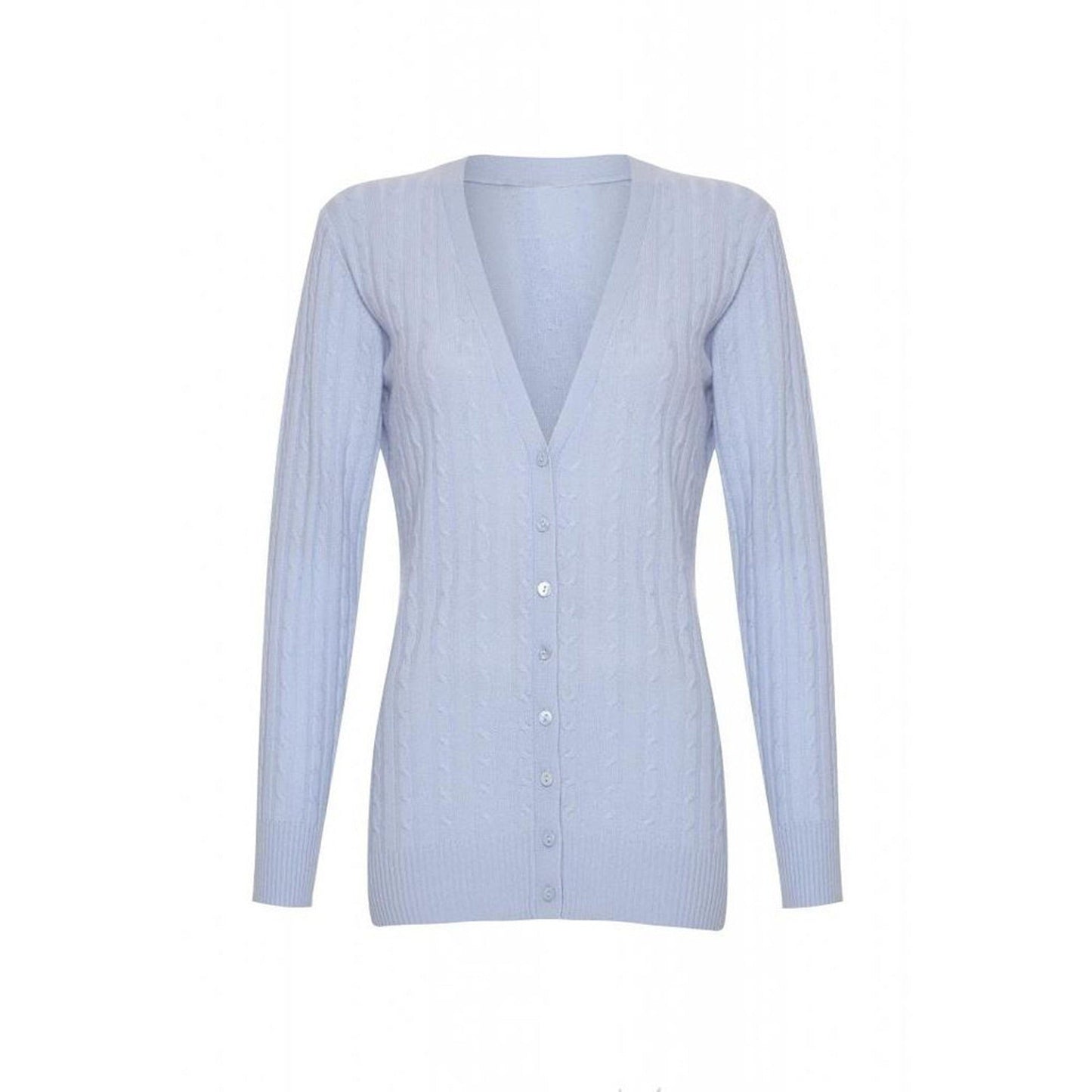 Long Cashmere Cable Cardigan