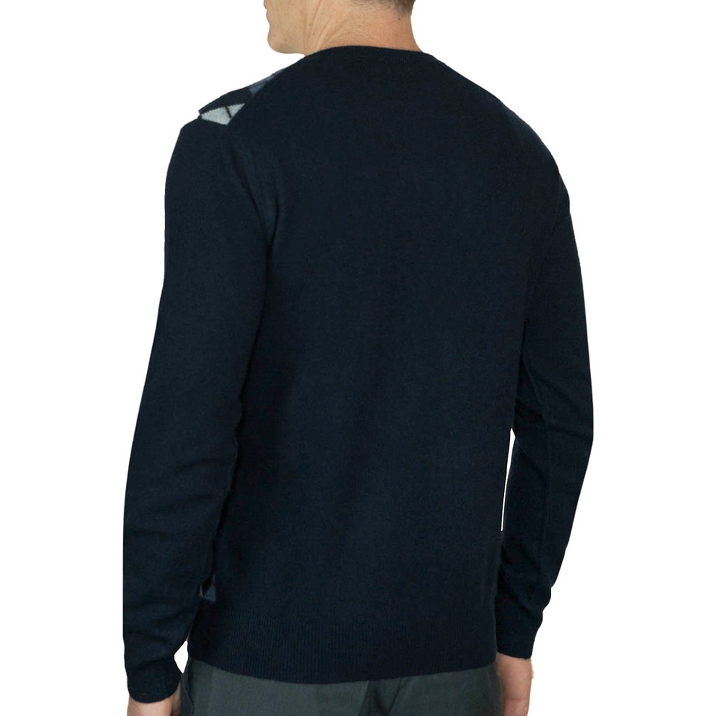 Men's Cashmere Argyle Round Neck Jumper