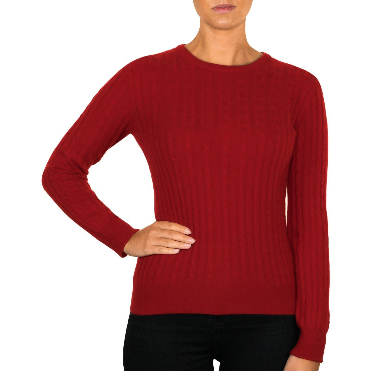 Cashmere Cable Round Neck Jumper