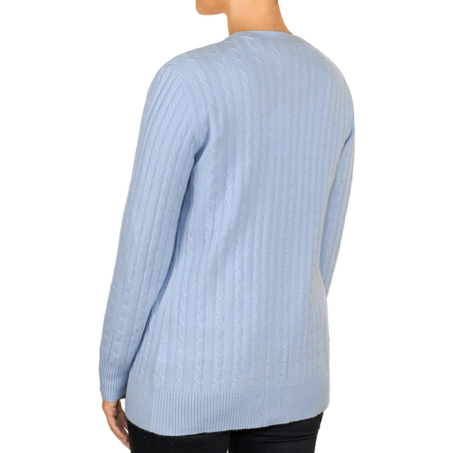 Long Cashmere Cable Cardigan