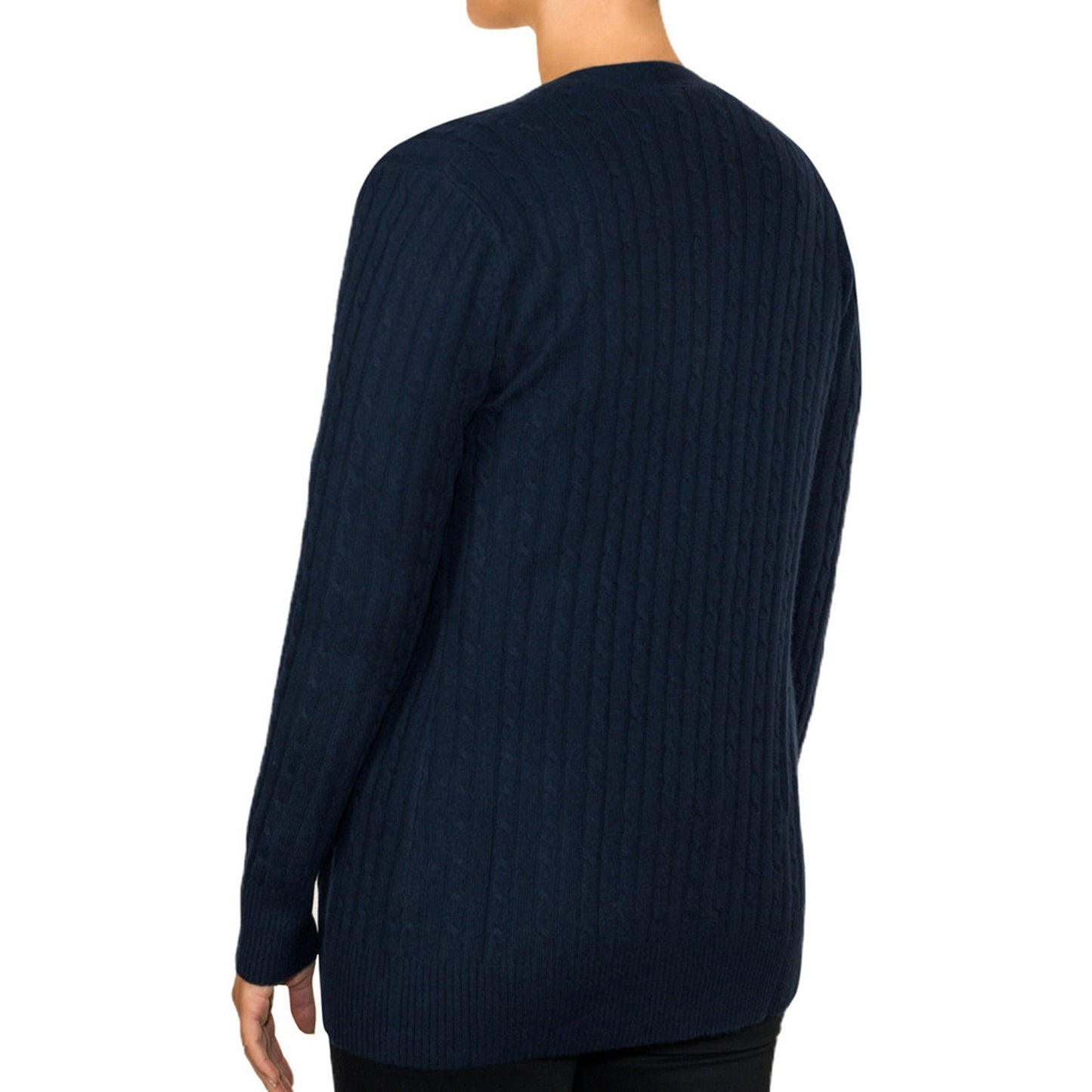 Long Cashmere Cable Cardigan