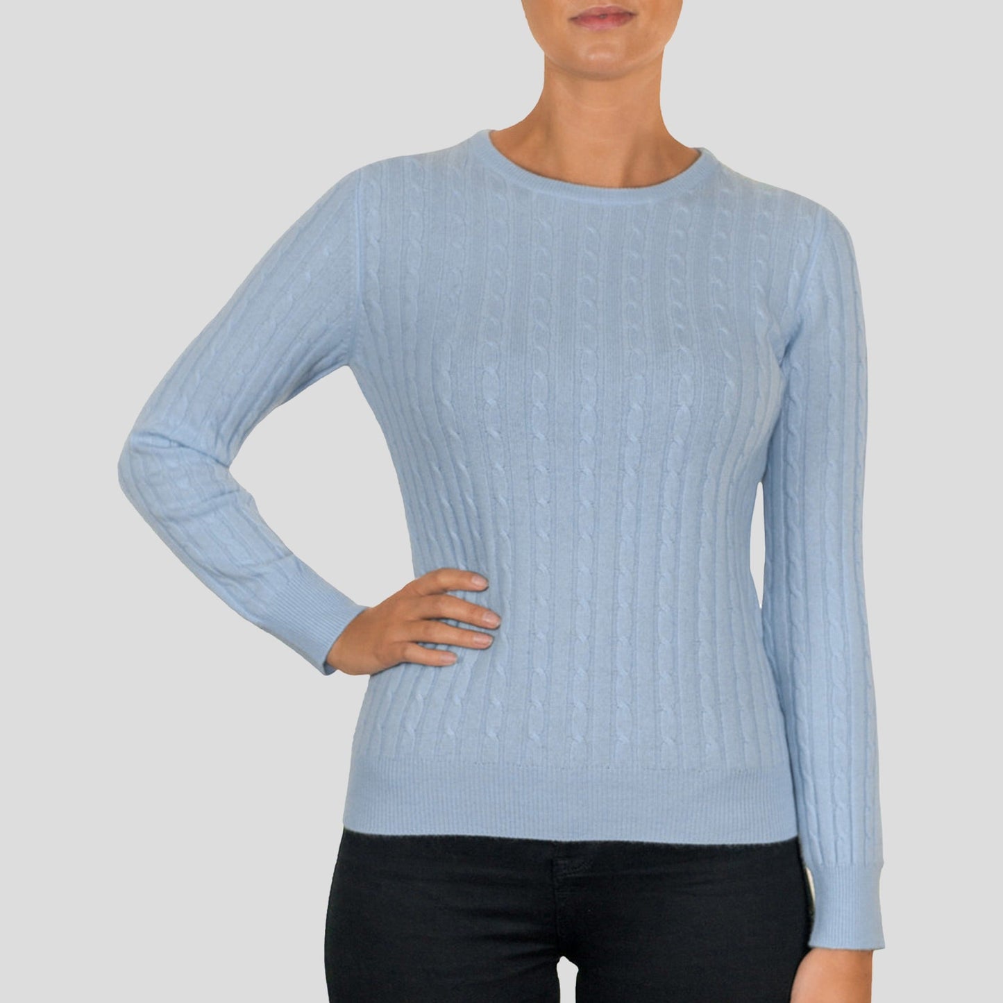 Cashmere Cable Round Neck Jumper