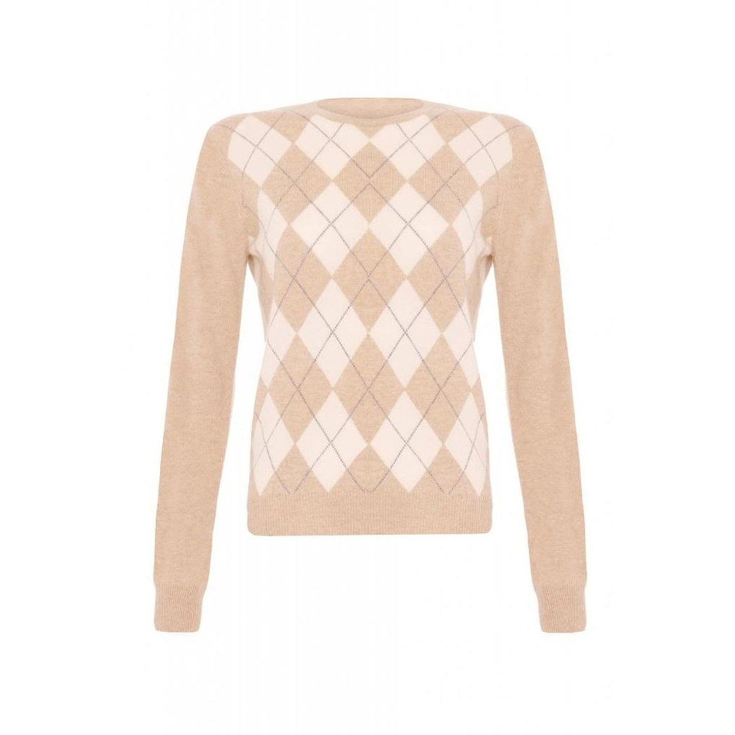 Cashmere Argyle Round Neck Jumper