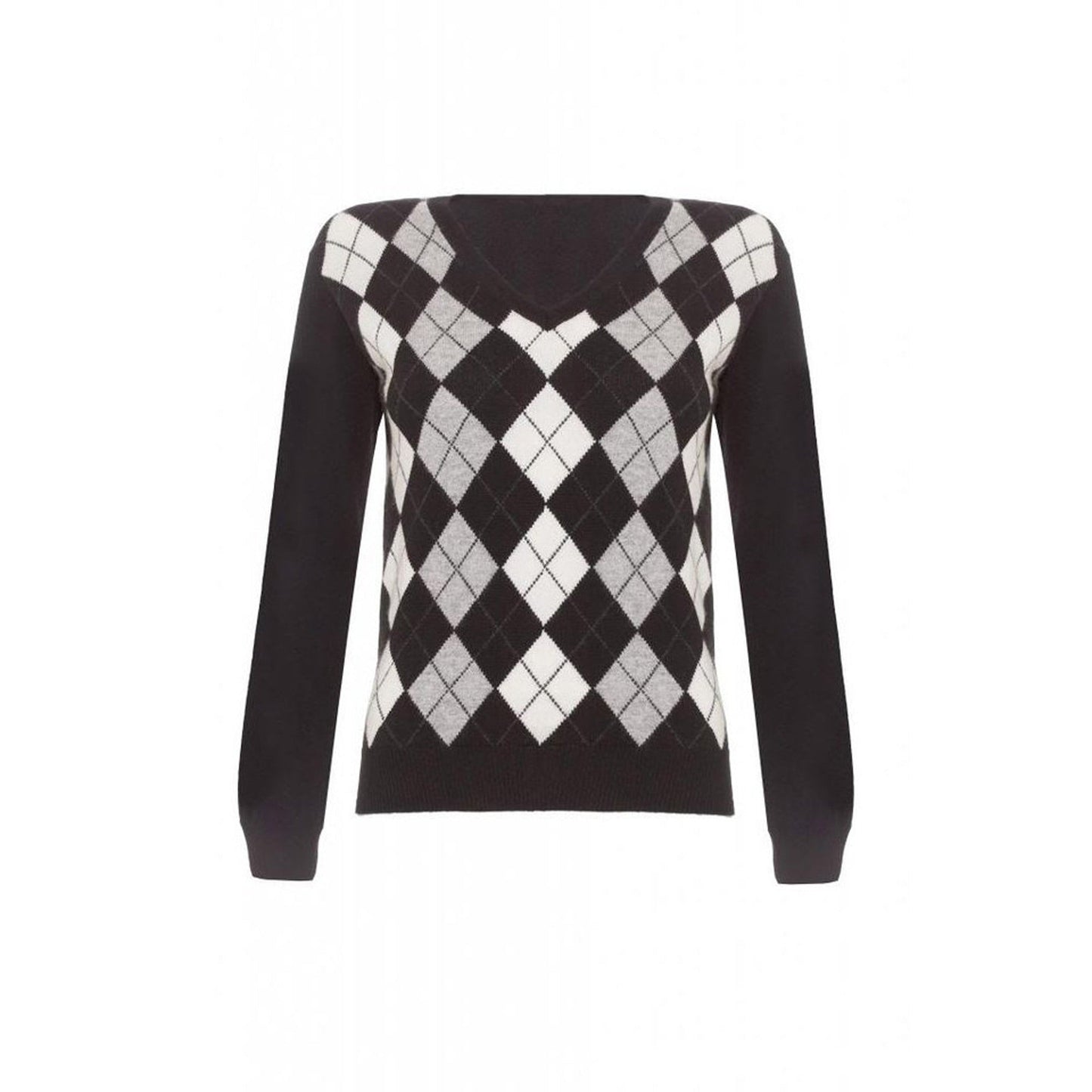Cashmere Argyle V Neck Jumper