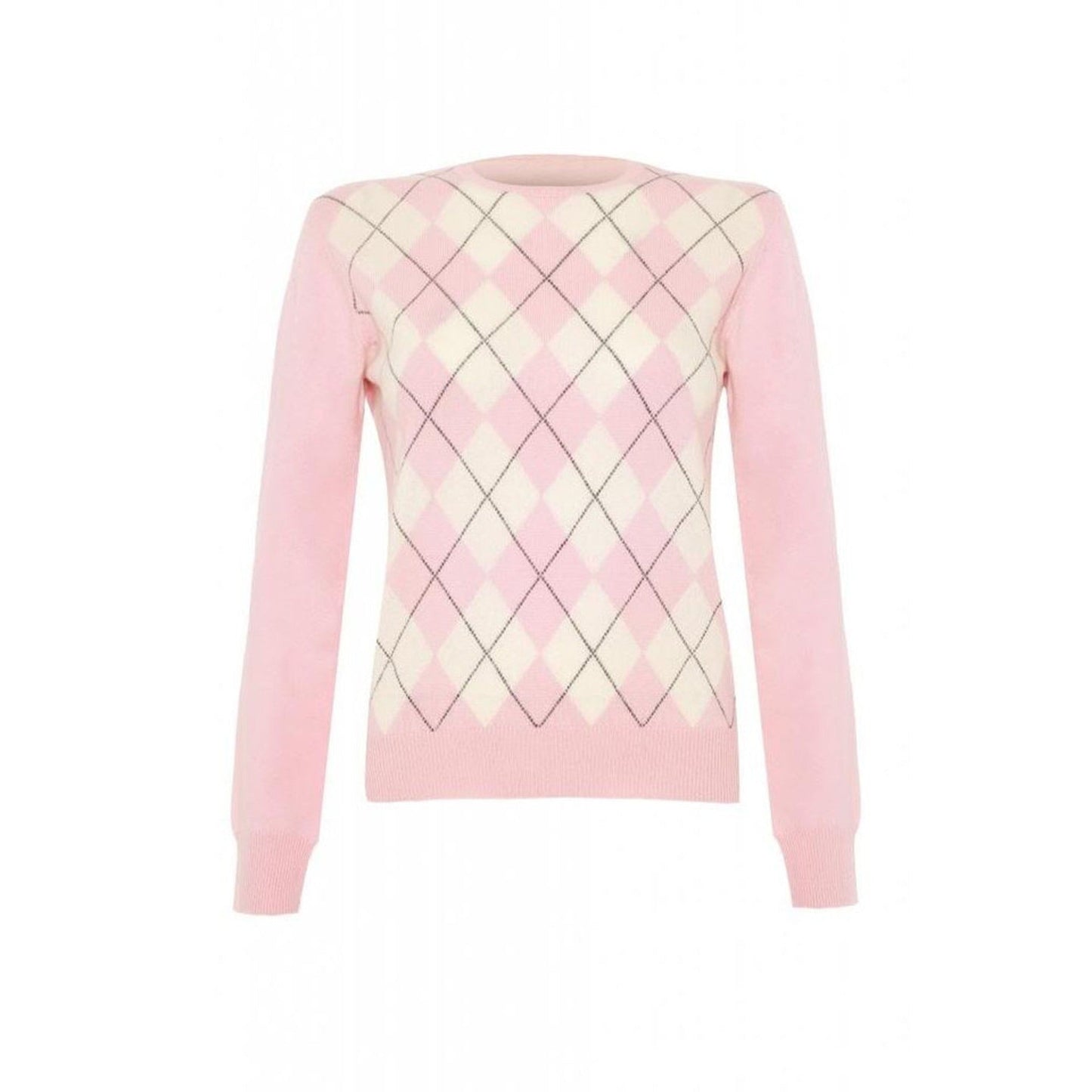 Cashmere Argyle Round Neck Jumper