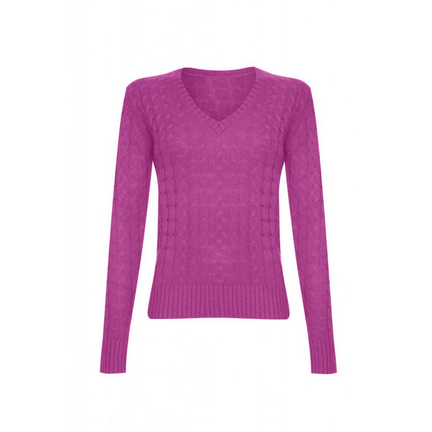 Cashmere Cable V Neck Jumper