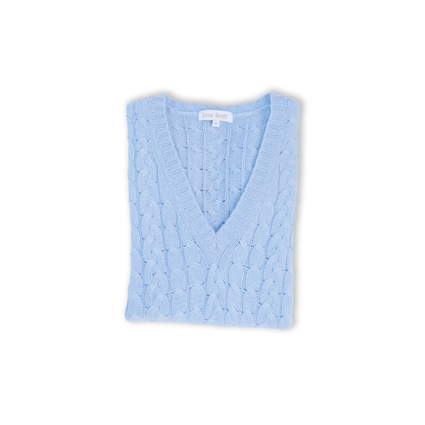Cashmere Cable V Neck Jumper