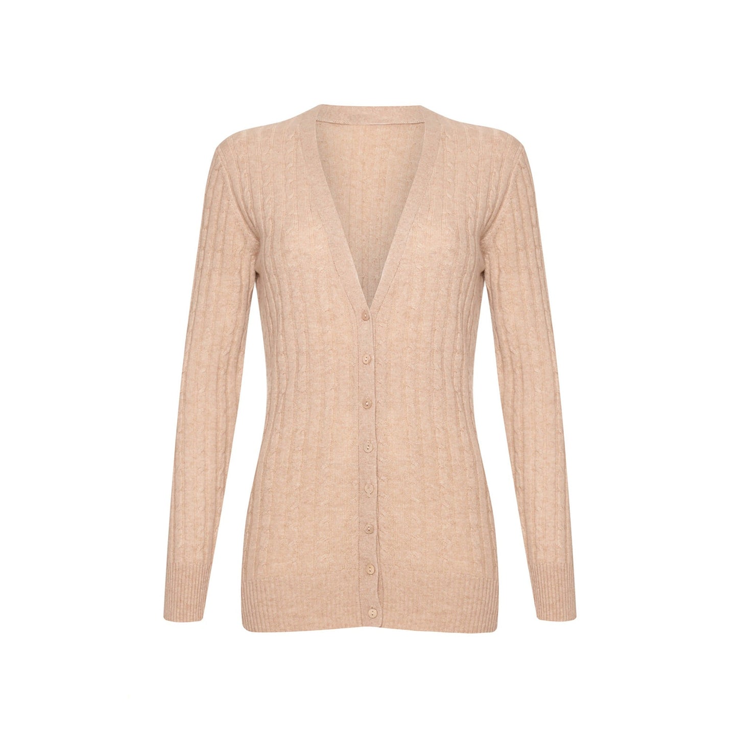 Long Cashmere Cable Cardigan