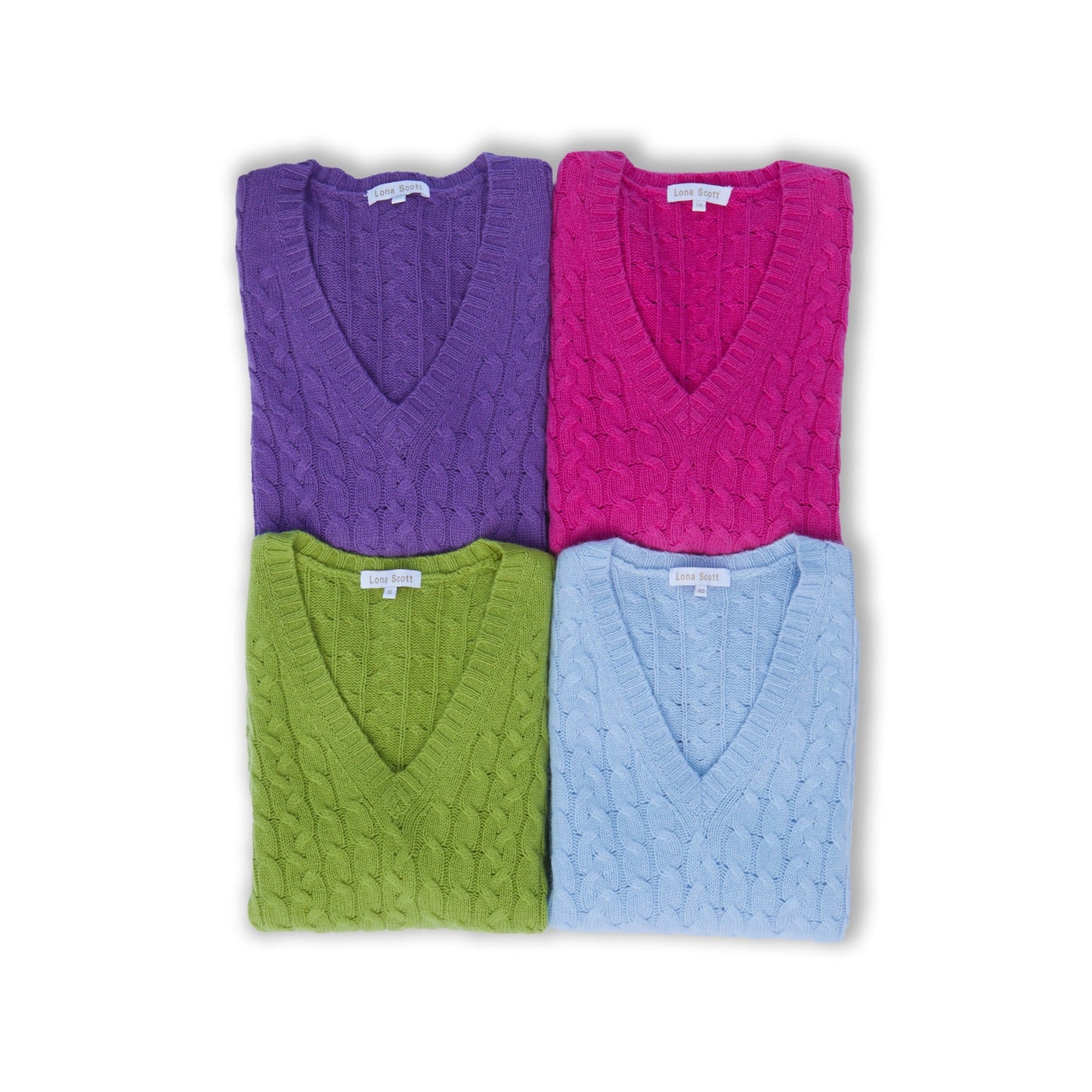 Cashmere Cable V Neck Jumper