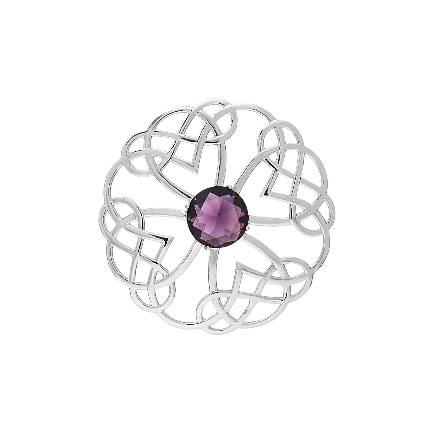 Silver Scottish Detailed Knot Brooch