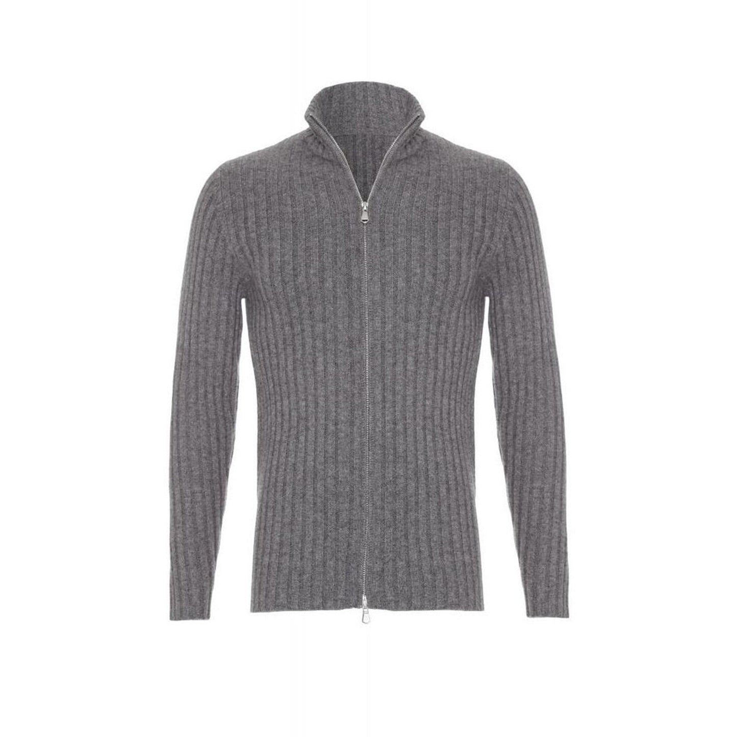 Ribbed Cashmere Zip Up