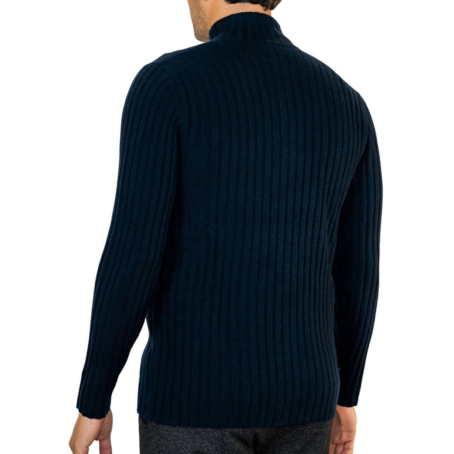 Ribbed Cashmere Zip Up
