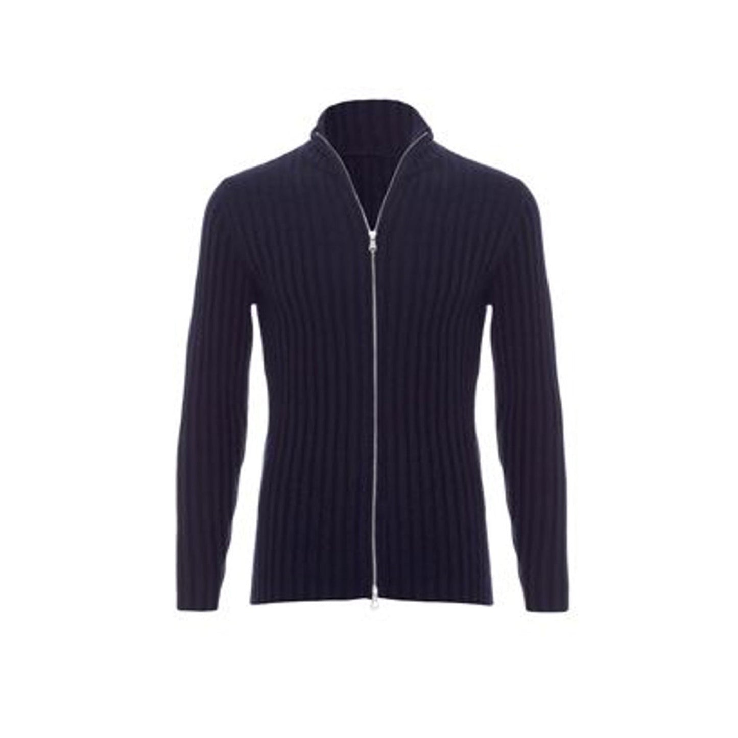 Ribbed Cashmere Zip Up