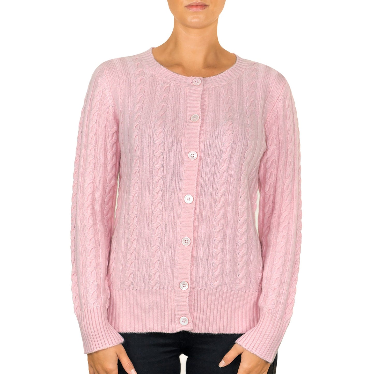 Womens Classic Cable Cardigan