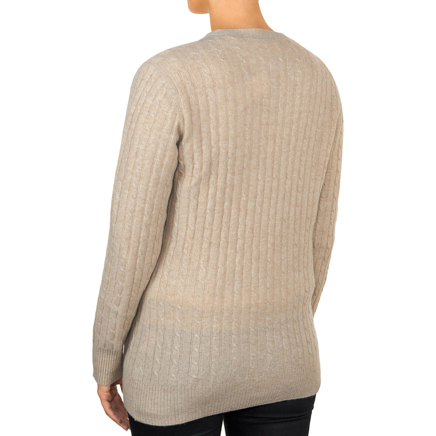 Long Cashmere Cable Cardigan