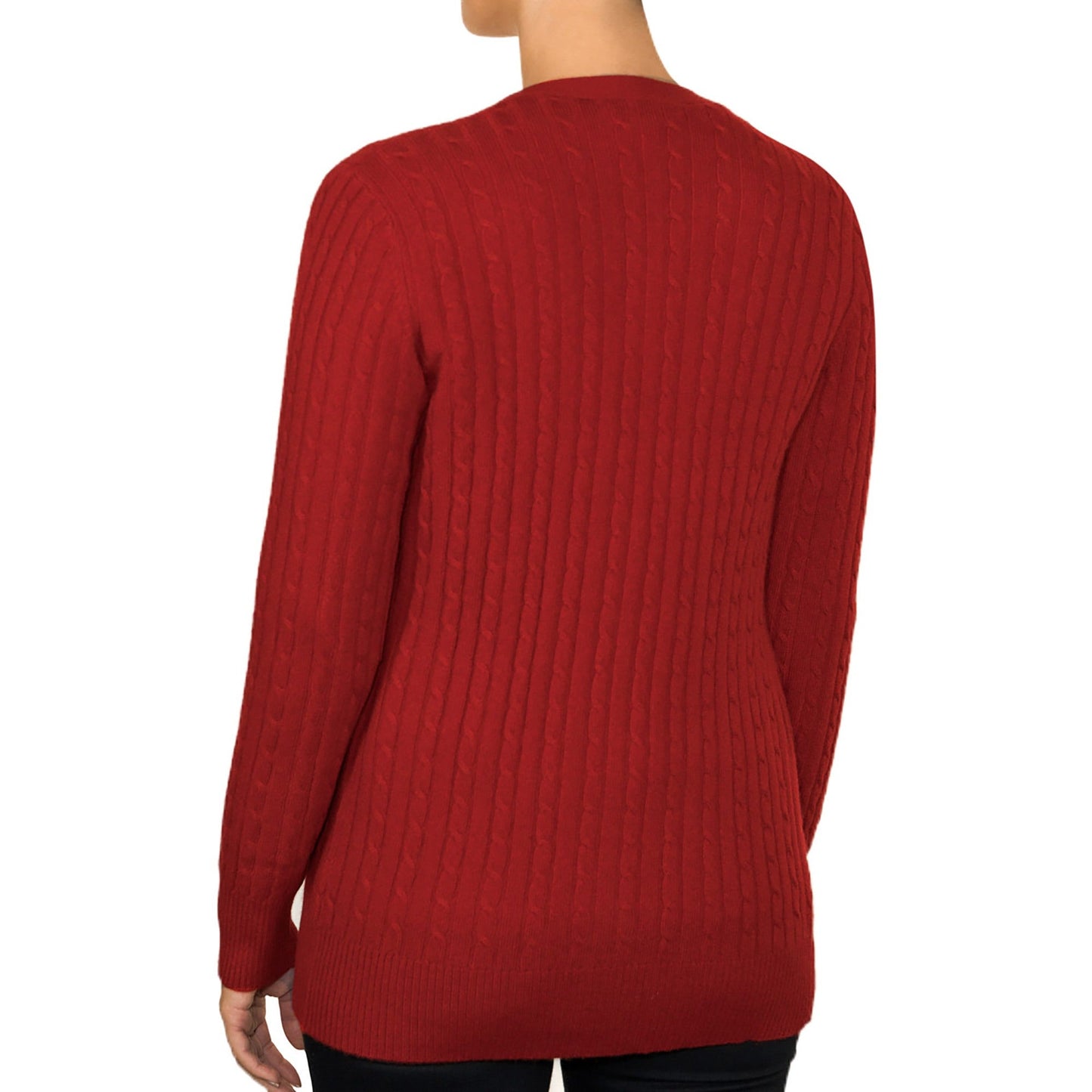 Long Cashmere Cable Cardigan