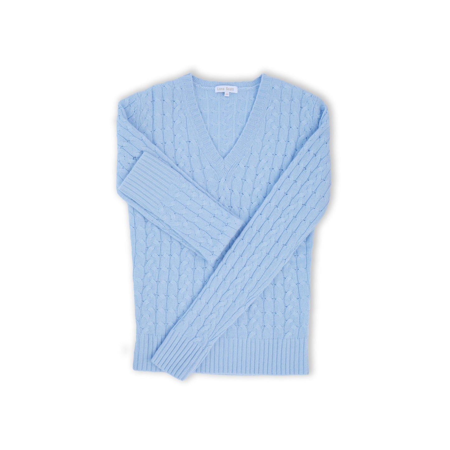 Cashmere Cable V Neck Jumper