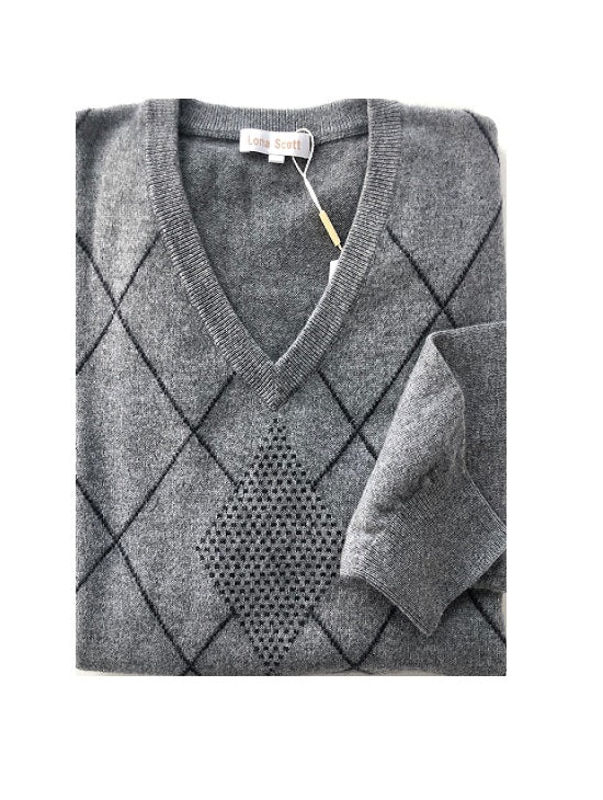 V-Neck Intarsia Jumper