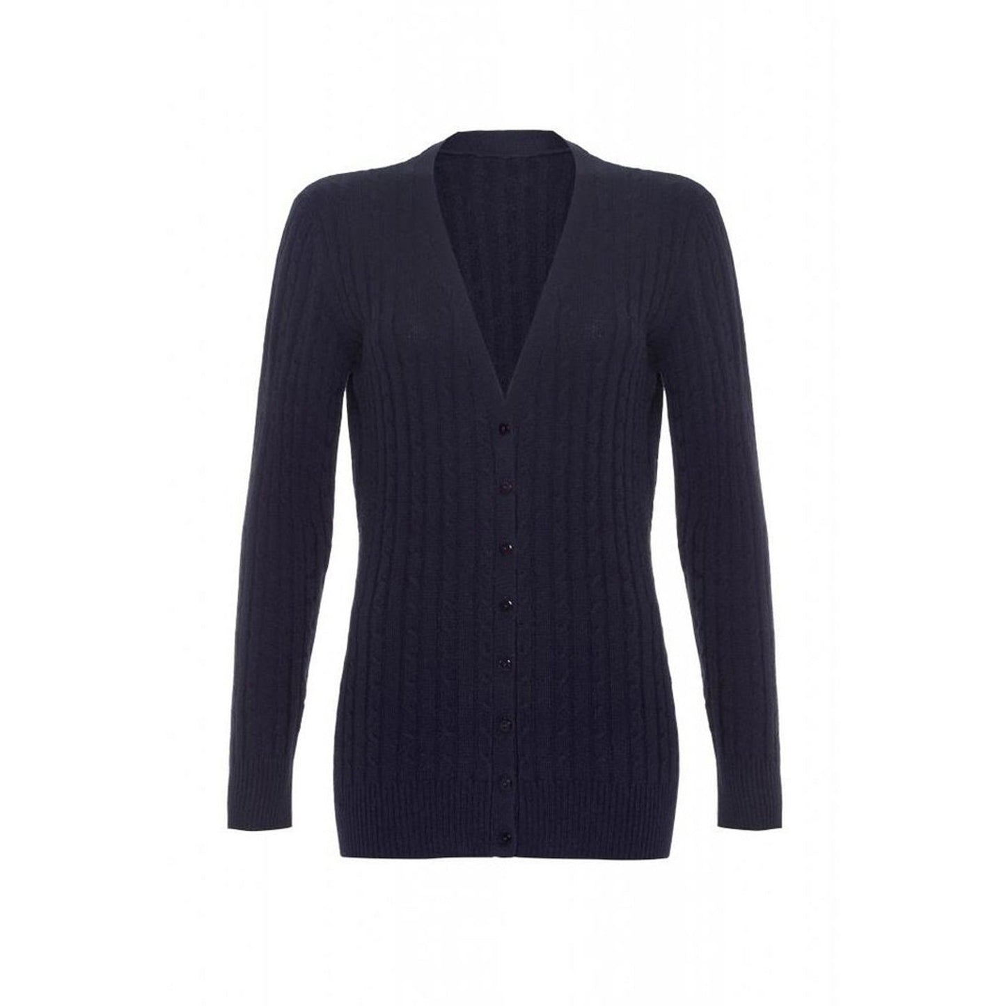 Long Cashmere Cable Cardigan