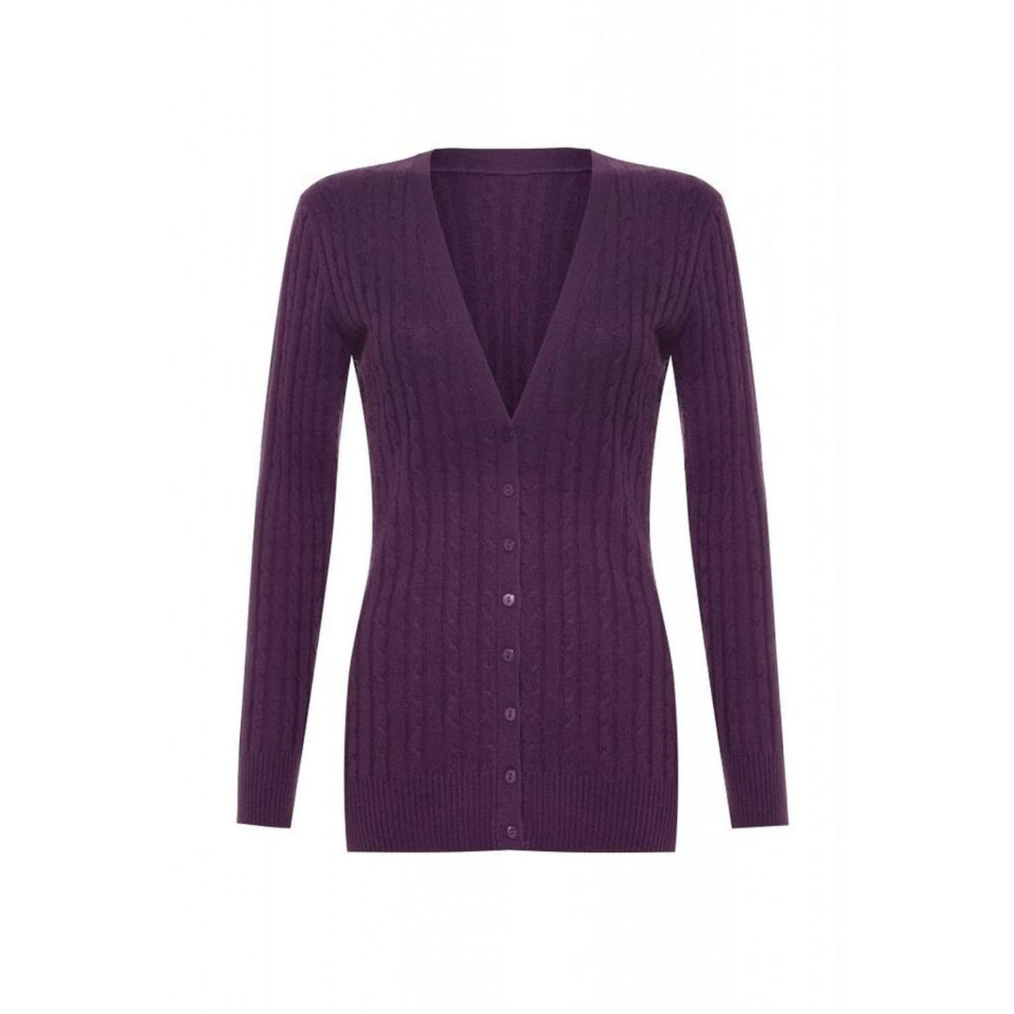Long Cashmere Cable Cardigan