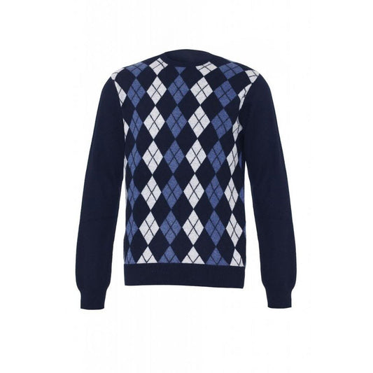 Men's Cashmere Argyle Round Neck Jumper