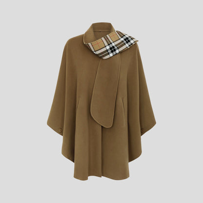 Cape With Tartan Scarf