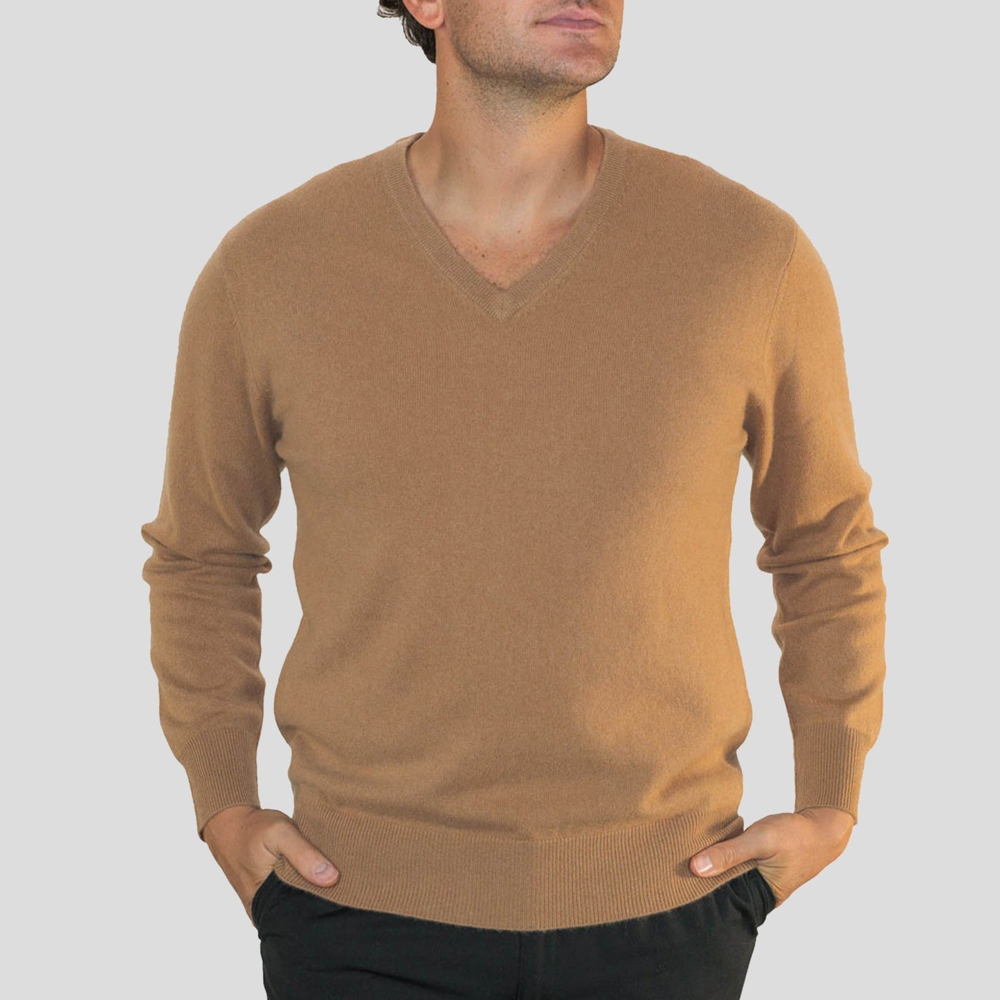 Men's Cashmere V Neck Jumper