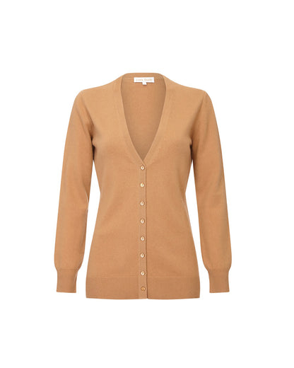 Long Cashmere V-Neck Cardigan