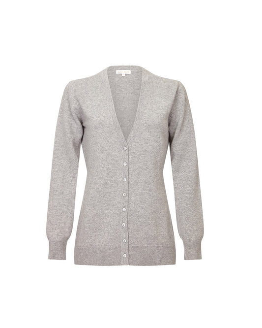 Long Cashmere V-Neck Cardigan