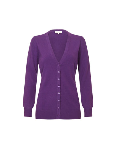Long Cashmere V-Neck Cardigan