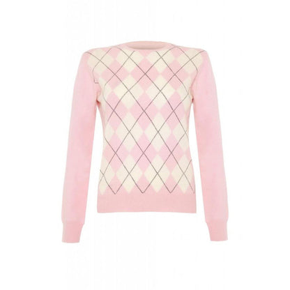 Cashmere Argyle Round Neck Jumper