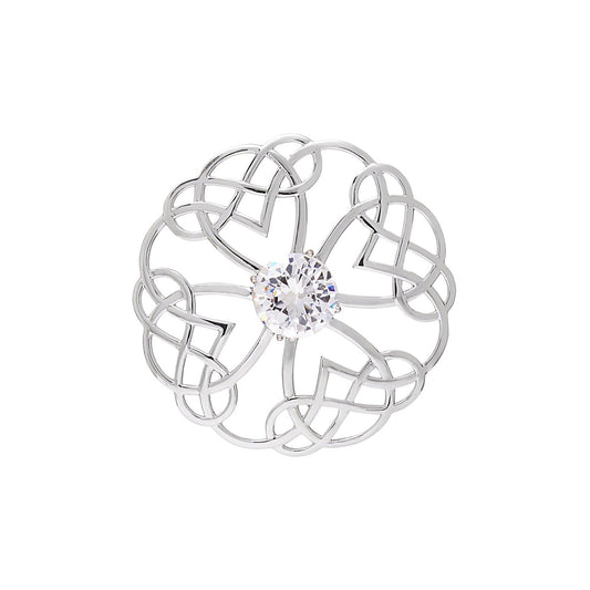 Silver Scottish Detailed Knot Brooch