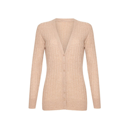 Long Cashmere Cable Cardigan