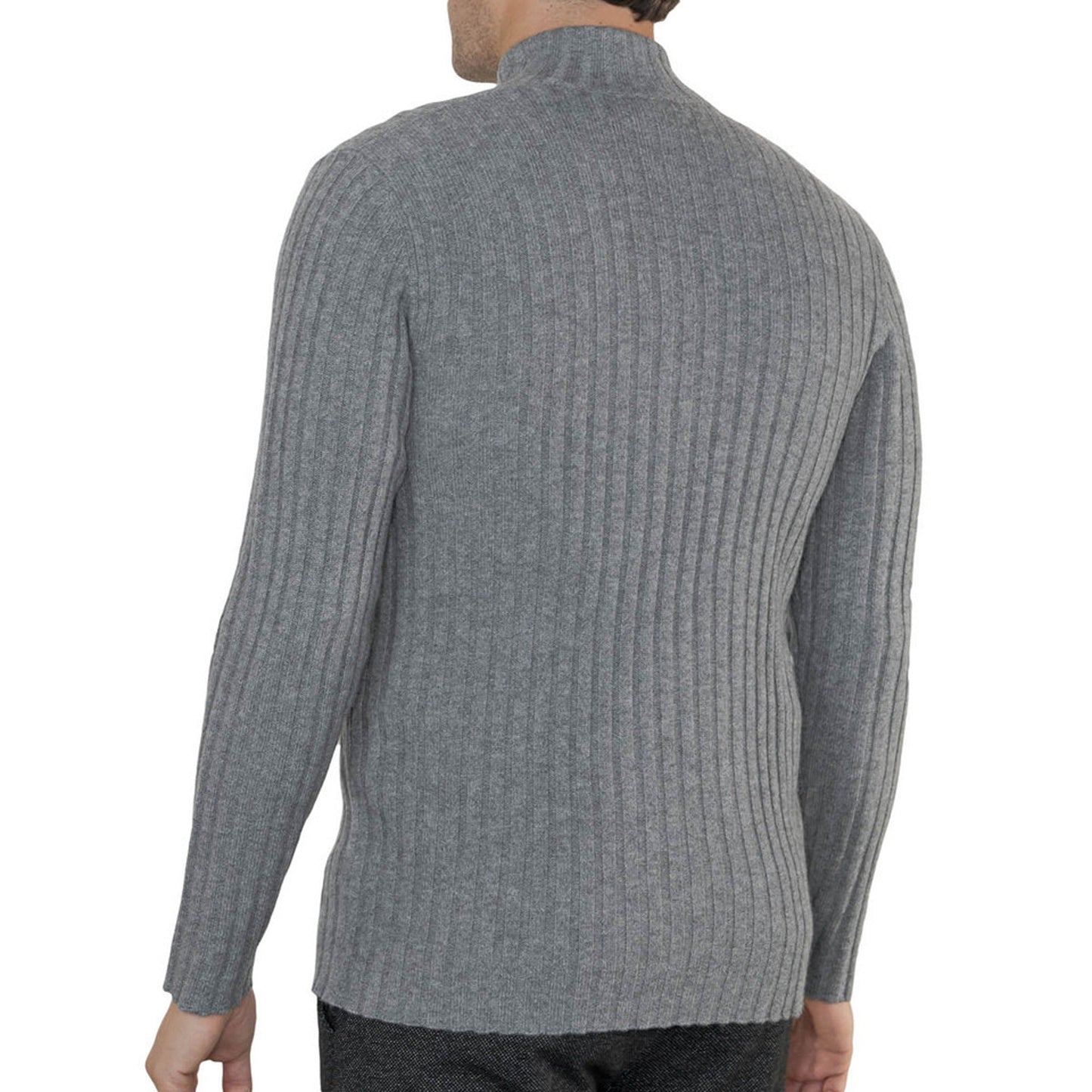 Ribbed Cashmere Zip Up