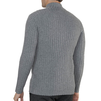 Ribbed Cashmere Zip Up