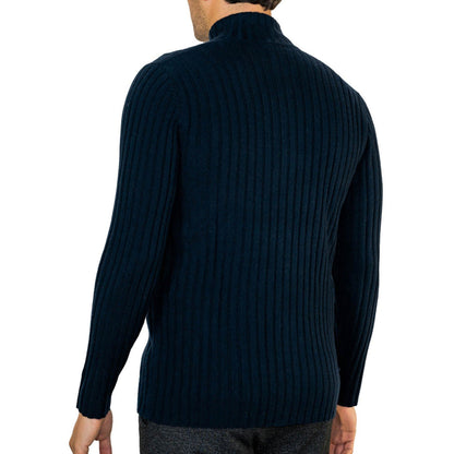 Ribbed Cashmere Zip Up