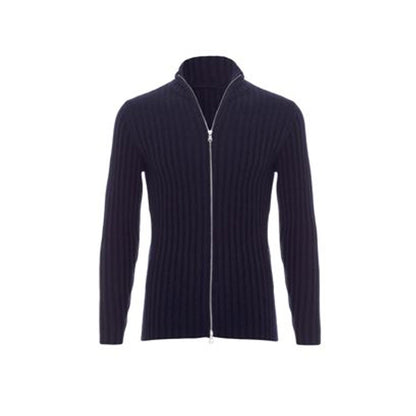 Ribbed Cashmere Zip Up