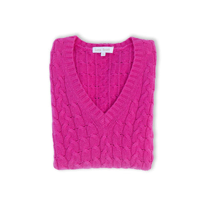 Cashmere Cable V Neck Jumper