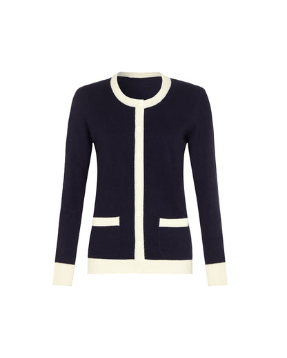 Two Tone Cashmere Cardigan