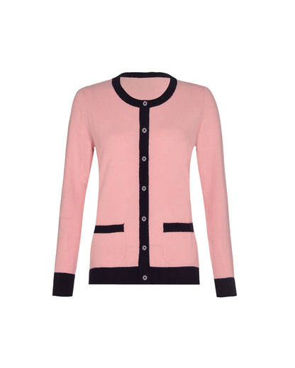 Two Tone Cashmere Cardigan
