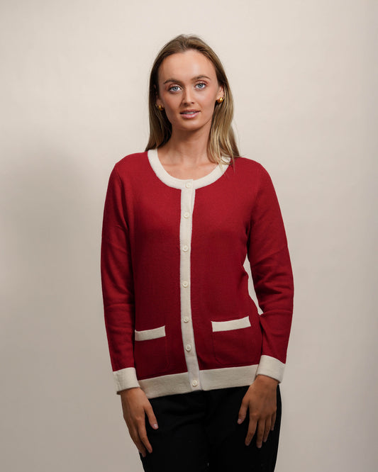 Two Tone Cashmere Cardigan