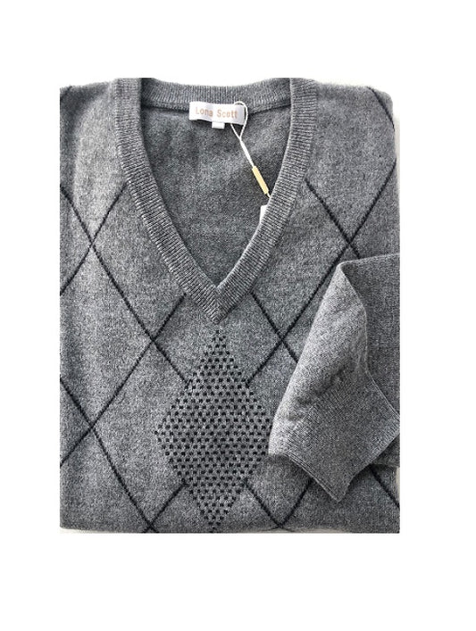 V-Neck Intarsia Jumper