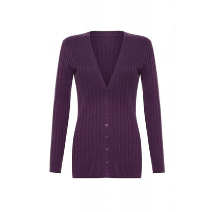Long Cashmere Cable Cardigan