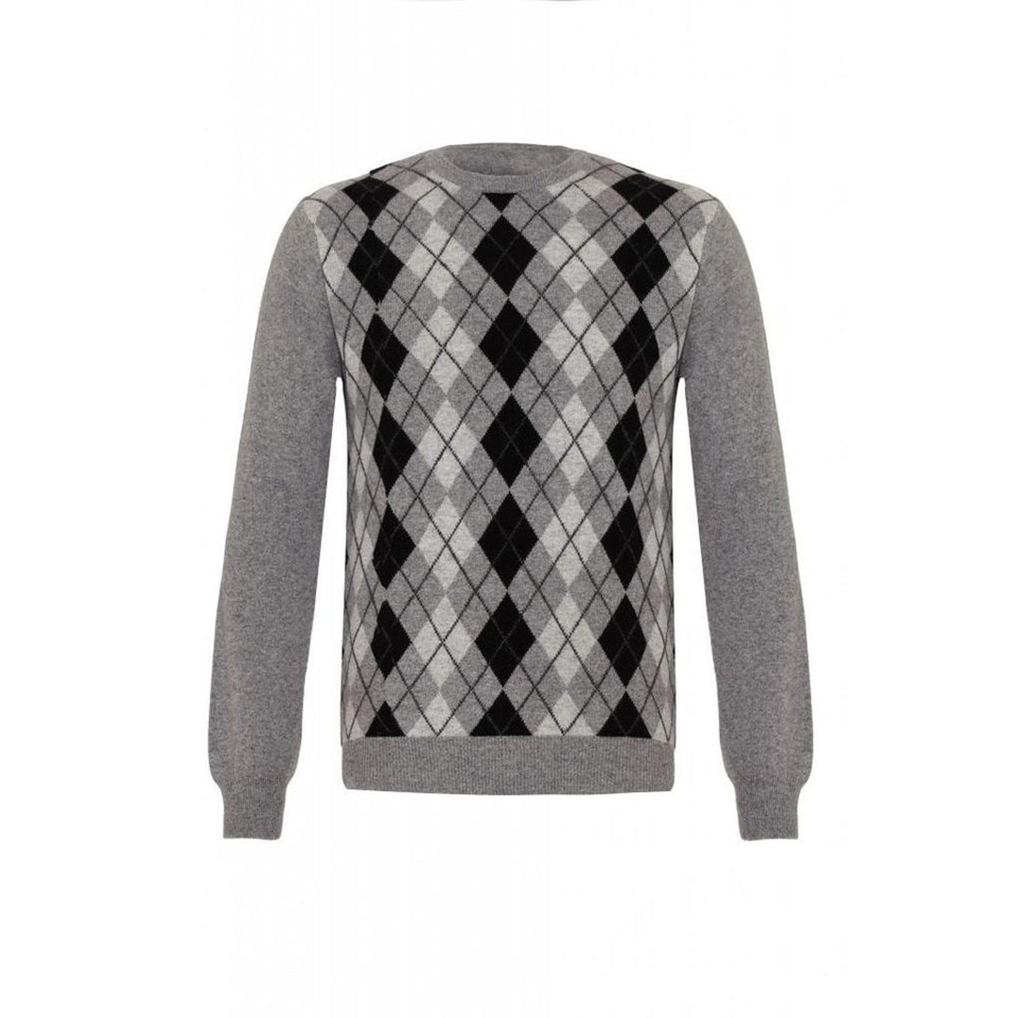 Men's Cashmere Argyle Round Neck Jumper