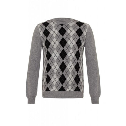 Men's Cashmere Argyle Round Neck Jumper